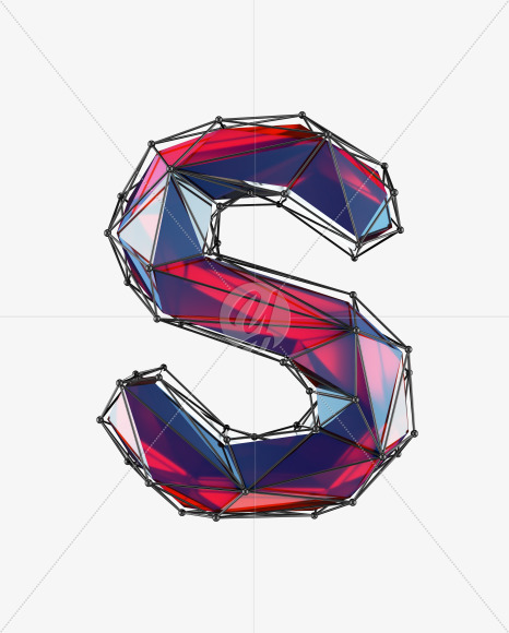 Letter S from Light Inside Font on Yellow Images Creative Fonts - S29652