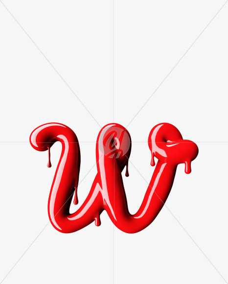 Letter W from Nail Polish Font on Yellow Images Creative Fonts - S29698