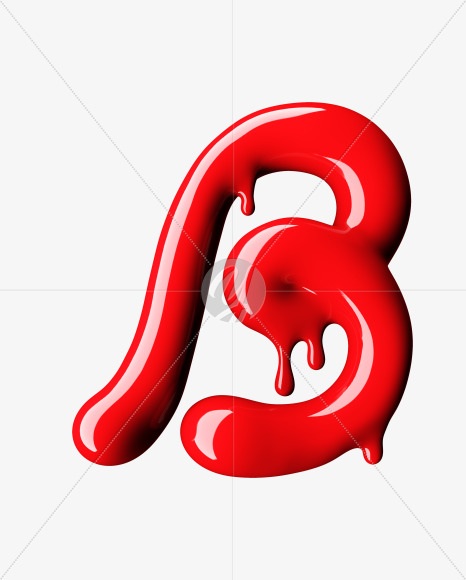 Letter B from Nail Polish Font on Yellow Images Creative Fonts - S29677