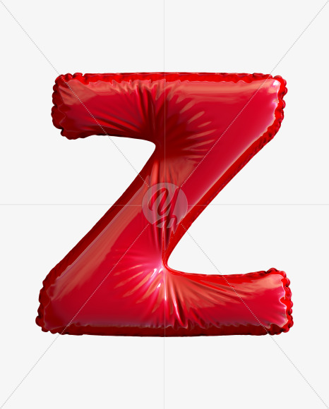 Letter Z from Pool Ring Red Font on Yellow Images Creative Fonts - S29769