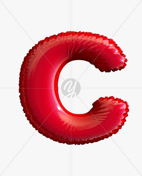 Letter C from Pool Ring Red Font on Yellow Images Creative Fonts - S29746