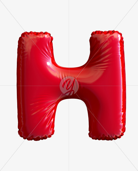 Letter H from Pool Ring Red Font on Yellow Images Creative Fonts - S29751