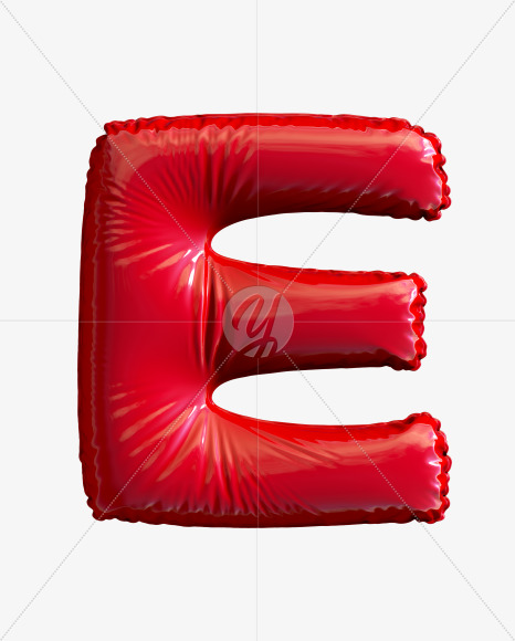 Letter E from Pool Ring Red Font on Yellow Images Creative Fonts - S29748