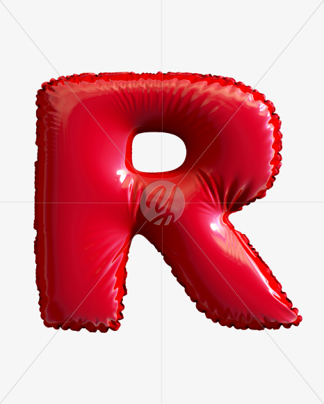 Letter R from Pool Ring Red Font on Yellow Images Creative Fonts - S29761