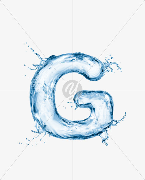 Water G from Water Splash Font on Yellow Images Creative Fonts - S29803