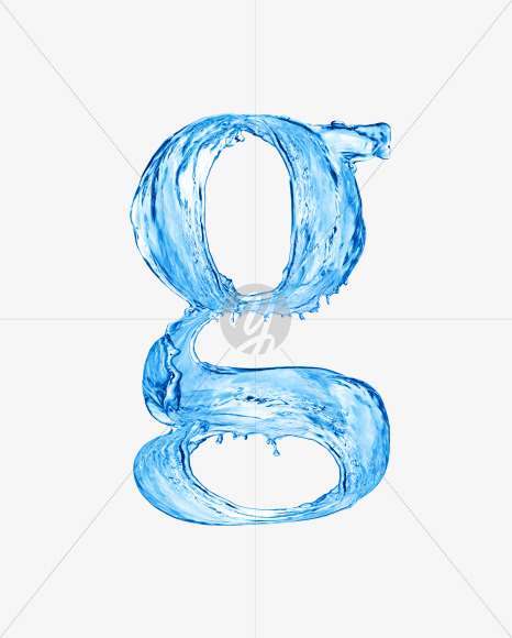 Water g lowercase from Water on Yellow Images Creative Fonts - S29848