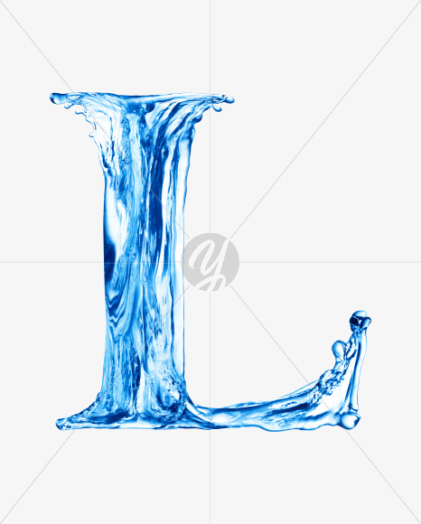 Water L uppercase from Water on Yellow Images Creative Fonts - S29857