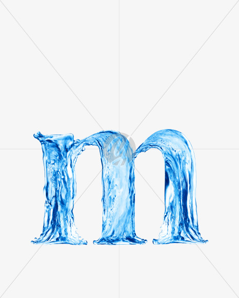 Water m lowercase from Water on Yellow Images Creative Fonts - S29860