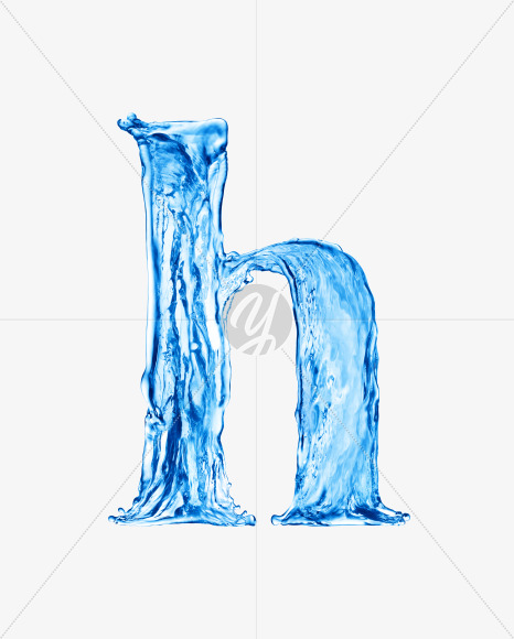 Water h lowercase from Water on Yellow Images Creative Fonts - S29850