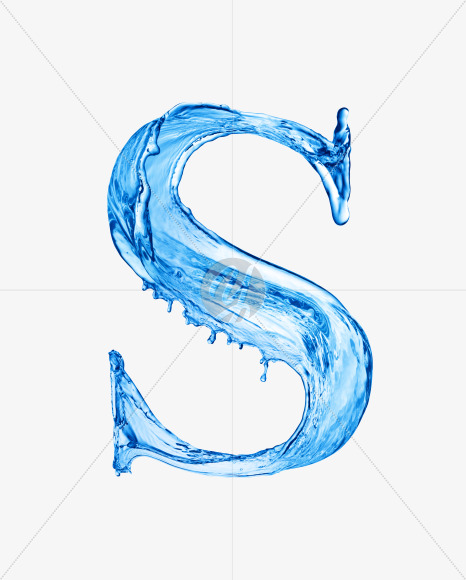 Water S uppercase from Water on Yellow Images Creative Fonts - S29871