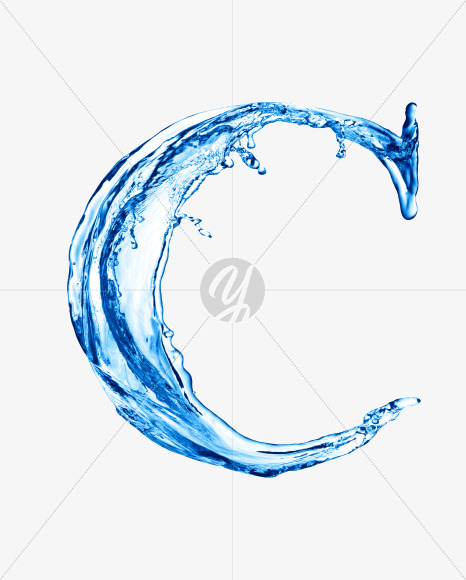 Water C uppercase from Water on Yellow Images Creative Fonts - S29839