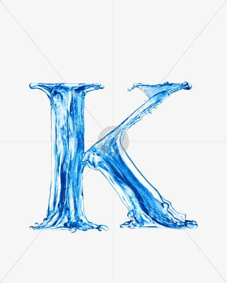 Water K uppercase from Water on Yellow Images Creative Fonts - S29855