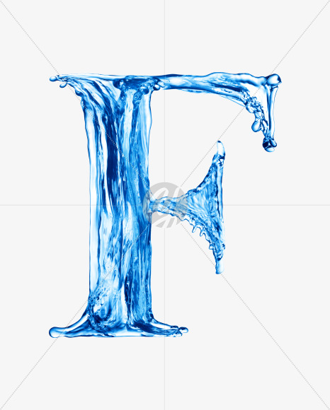 Water F uppercase from Water on Yellow Images Creative Fonts - S29845