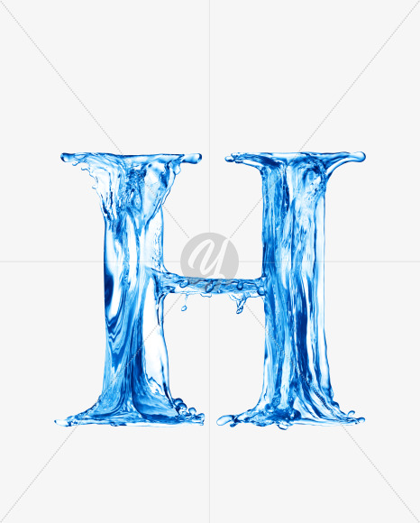 Water H uppercase from Water on Yellow Images Creative Fonts - S29849