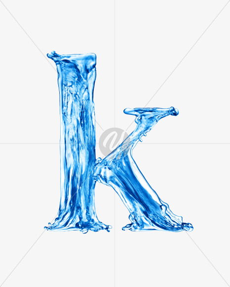 Water k lowercase from Water on Yellow Images Creative Fonts - S29856