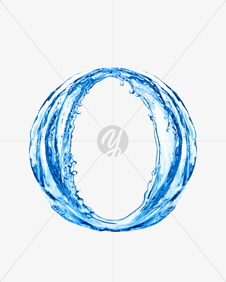 Water O uppercase from Water on Yellow Images Creative Fonts - S29863