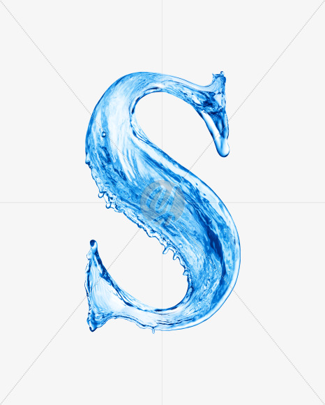 Water s lowercase from Water on Yellow Images Creative Fonts - S29872