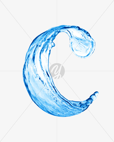 Water c lowercase from Water on Yellow Images Creative Fonts - S29840