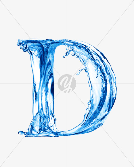 Water D uppercase from Water on Yellow Images Creative Fonts - S29841