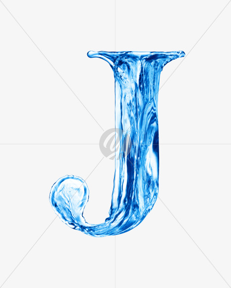 Water J uppercase from Water on Yellow Images Creative Fonts - S29853