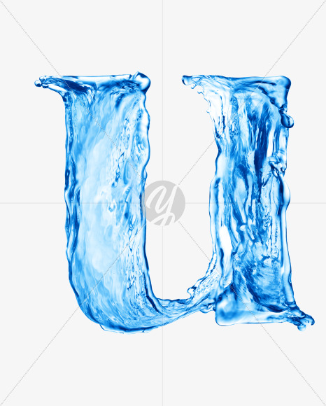 Water u lowercase from Water on Yellow Images Creative Fonts - S29876