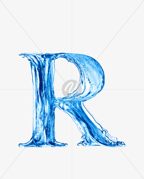 Water R uppercase from Water on Yellow Images Creative Fonts - S29869