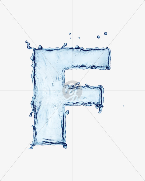 F uppercase from Water Splash Bold Font on Yellow Images Creative Fonts - S29966