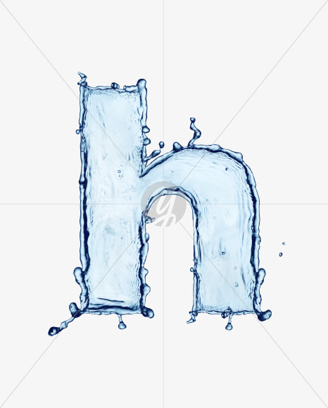 h lowercase from Water Splash Bold Font on Yellow Images Creative Fonts - S29971