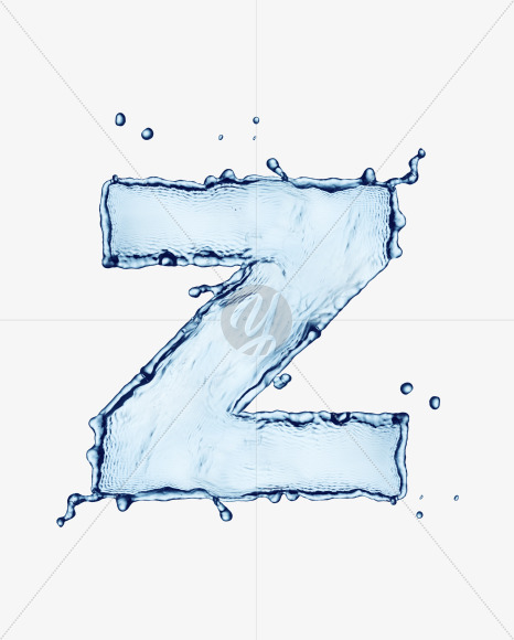 z lowercase from Water Splash Bold Font on Yellow Images Creative Fonts - S30006