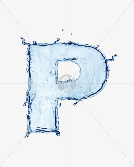 P uppercase from Water Splash Bold Font on Yellow Images Creative Fonts - S29986