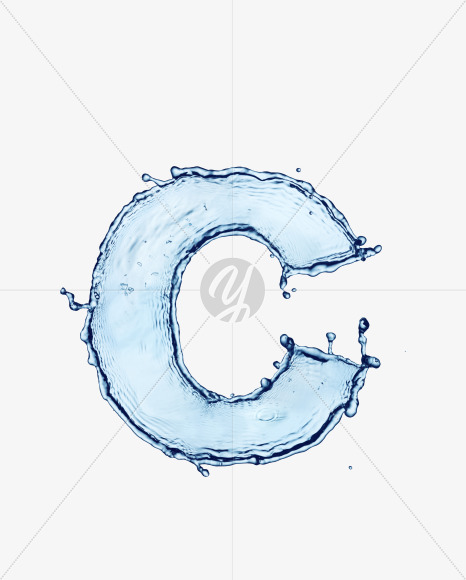 C uppercase from Water Splash Bold Font on Yellow Images Creative Fonts - S29960