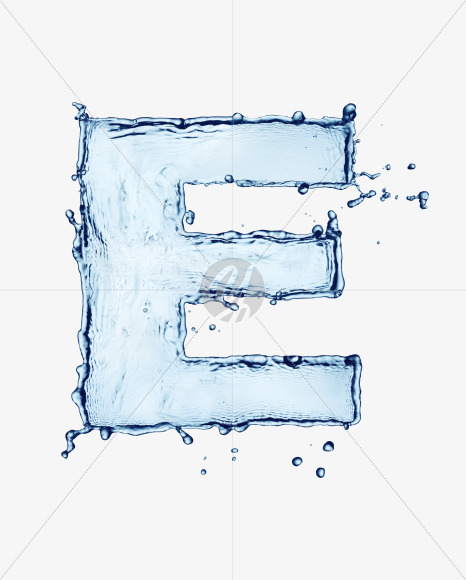 E uppercase from Water Splash Bold Font on Yellow Images Creative Fonts - S29964