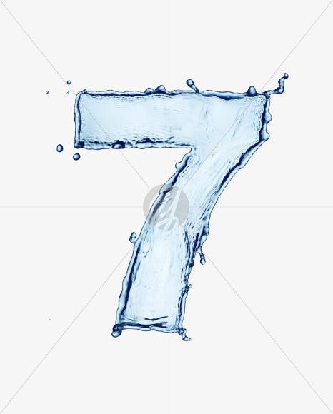 7 from Water Splash Bold Font on Yellow Images Creative Fonts - S30013