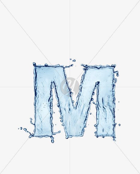 M uppercase from Water Splash Bold Font on Yellow Images Creative Fonts - S29980