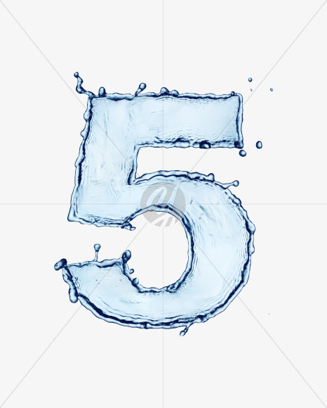 5 from Water Splash Bold Font on Yellow Images Creative Fonts - S30011