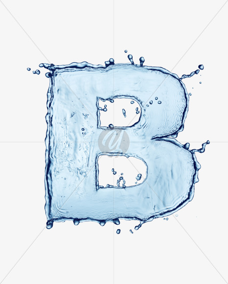 B uppercase from Water Splash Bold Font on Yellow Images Creative Fonts - S29958