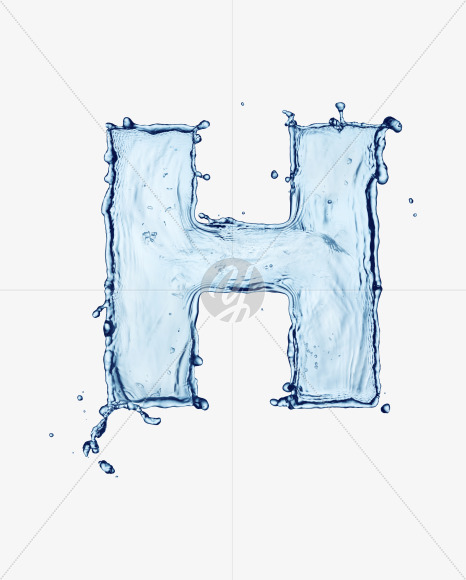 H uppercase from Water Splash Bold Font on Yellow Images Creative Fonts - S29970