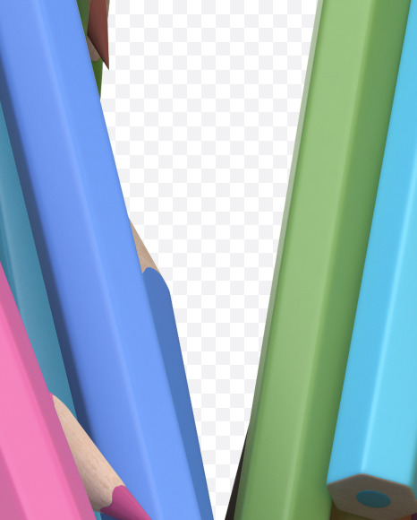 V pencil from Colored Pencils Font on Yellow Images Creative Fonts - S30041