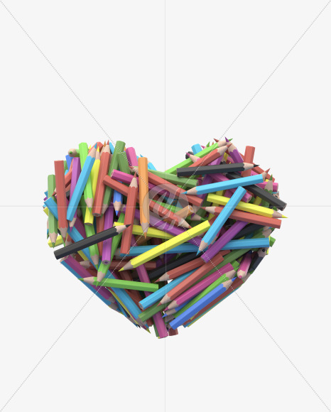 heart pencil from Colored Pencils Font on Yellow Images Creative Fonts - S30059