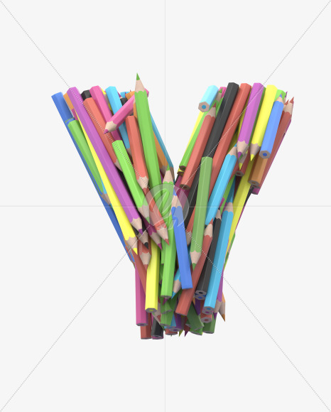 Y pencil from Colored Pencils Font on Yellow Images Creative Fonts - S30044