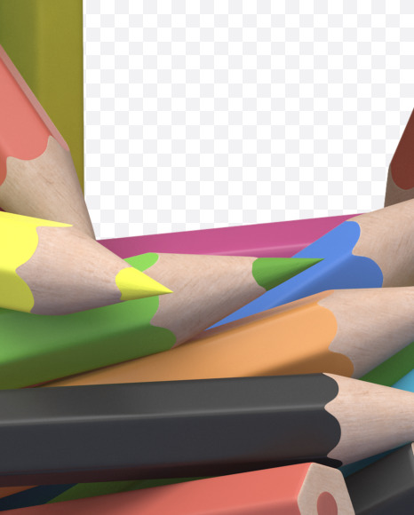 P pencil from Colored Pencils Font on Yellow Images Creative Fonts - S30035