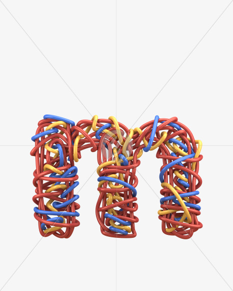 m lowercase from Color Wires Font on Yellow Images Creative Fonts - S30088