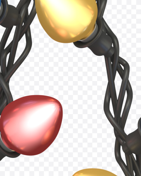 W uppercase from Color Garland Font on Yellow Images Creative Fonts - S30174