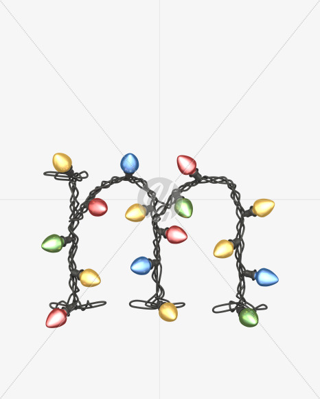 m lowercase from Color Garland Font on Yellow Images Creative Fonts - S30155