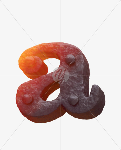 Iron a lowercase from Forged Iron Font on Yellow Images Creative Fonts - S30237