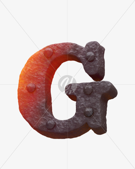 Iron G uppercase from Forged Iron Font on Yellow Images Creative Fonts - S30248