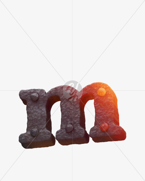 Iron m lowercase from Forged Iron Font on Yellow Images Creative Fonts - S30261