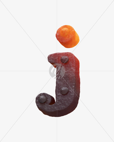 Iron j lowercase from Forged Iron Font on Yellow Images Creative Fonts - S30255