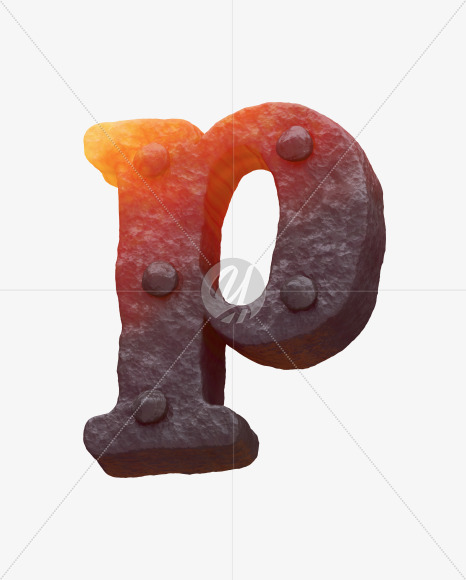 Iron p lowercase from Forged Iron Font on Yellow Images Creative Fonts - S30267
