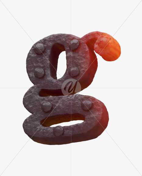 Iron g lowercase from Forged Iron Font on Yellow Images Creative Fonts - S30249